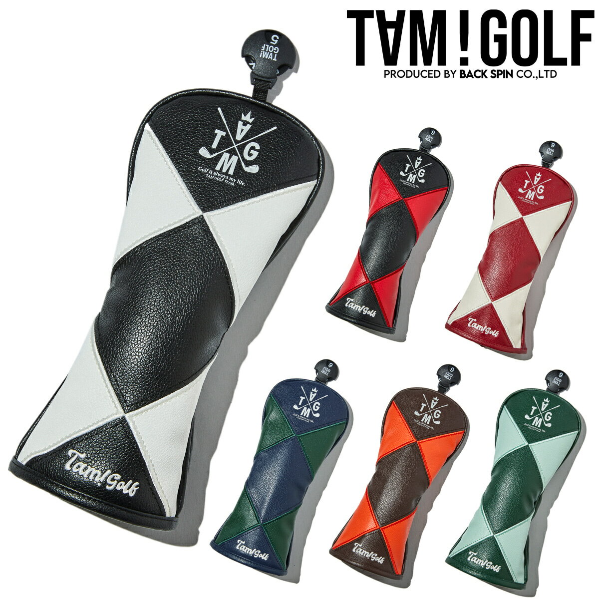 【TAM!GOLF】PU DIAMOND HEAD COVER FOR HYBRID／タムゴルフ（TAM！GOLF）