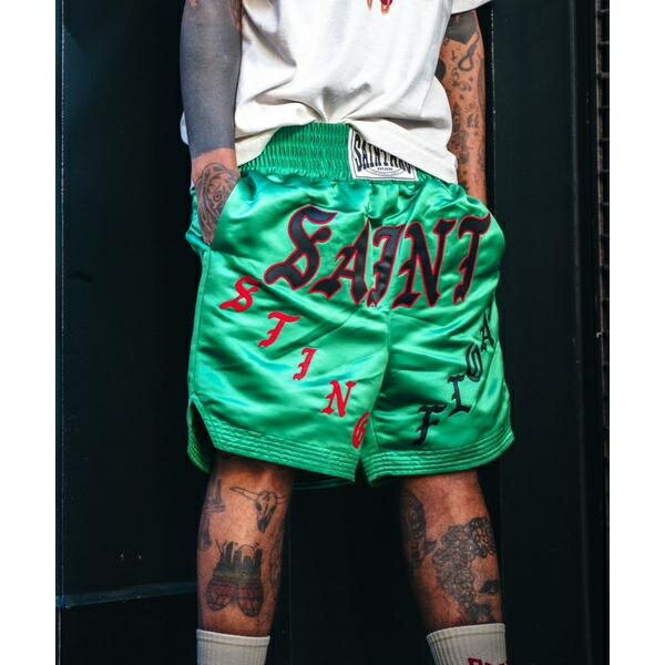 SAINT MICHAEL／セント マイケル／SHORTS／BOXING／GREEN／ロイヤルフラッシュ（ROYAL FLASH）