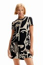 フェイスモチーフ ミニTシャツワンピース/デシグアル(Desigual)