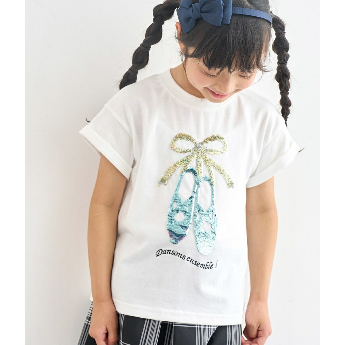 ロペピクニック バレエシューズ 【KIDS】バレエシューズスパンコール袖折り返しTシャツ／ロペピクニックキッズ（ROPE' PICNIC KIDS）