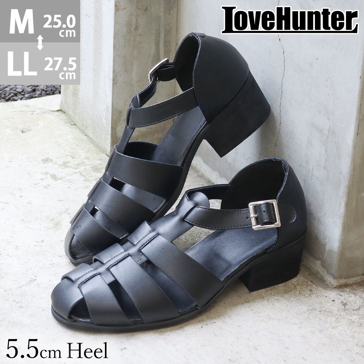 +5.5cm 드레스 하이힐 글루카 샌들/러브 헌터(LOVE HUNTER)