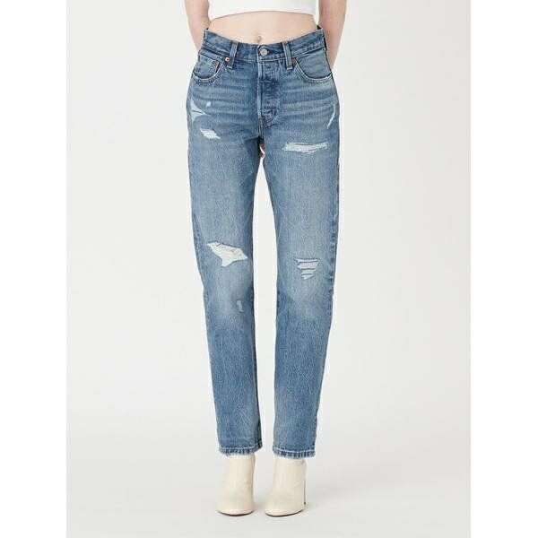 501□ ジーンズ FOR WOMEN ミディアムインディゴ DESTRUCTED／リーバイス（Levi’s）