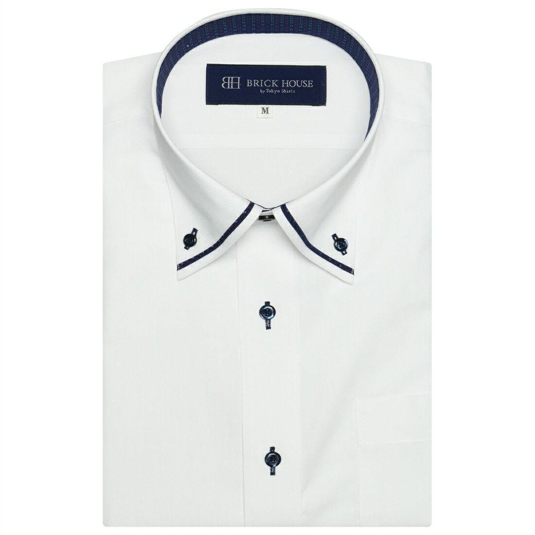 [型番:BM01H306AB46B1S]◆SHEER LESS・透け防止シャツ◆幅広いコーディネイトに活躍する、優秀アイテムの白織ワイシャツ。一方で、着用時の「透け感」が、気になることは、ありませんか？透けにくさを追求した透け防止仕様（UVカット）のワイシャツで清潔感のある着こなしが叶います。台衿内側と同生地の衿羽根マイターが顔周りに華やかさをプラス。ボトムには淡色を合わせて、マイター部分や紺ボタンが映えるコーデが◎。【衿型】ボタンダウンカラー【仕様】胸ポケット（左胸）付き（ホームベース型）背タック・背ダーツなし台衿内側：別布仕様衿羽根：マイター仕様【BRICK HOUSE by Tokyo Shirts / ブリックハウス バイ トウキョウシャツ】業界トップ水準を誇るノーアイロンの形態安定加工は自宅で洗濯可能でお手入れ簡単！高度な縫製技術を用いた高付加価値シャツでありながら選ぶことを気軽に楽しめます。ベーシックから多様なデザインまで幅広いバリエーションで豊富なサイズ展開で、ディテールの隅々にまで織り込んで一枚一枚丁寧に仕立てられたシャツです。【商品のお気に入り登録（ハートマークをクリック）】登録すると、一時完売しても再入荷時に通知を受け取ることができます。更に、お気に入りリストより登録した商品の価格情報や在庫状況などの確認もできますので、ぜひご利用ください！【お気に入りショップの登録】新商品入荷やセールなどの情報をいち早く受け取ることができますので、是非ご登録ください。■カラー：ホワイト【S】 衿回り / 37.5 肩幅 / 44 胸回り / 98 胴回り 86 着丈 / 80 裄丈 / 44.5【M】衿回り / 39.5 肩幅 / 46 胸回り / 106 胴回り 94 着丈 / 82 裄丈 / 46【L】衿回り / 41.5 肩幅 / 48 胸回り / 112 胴回り 100 着丈 / 84 裄丈 / 47【LL】衿回り / 42.5 肩幅 / 49 胸回り / 118 胴回り 108 着丈 / 84 裄丈 / 49【XL】衿回り / 43.5 肩幅 / 51 胸回り / 124 胴回り 118 着丈 / 84 裄丈 / 50※(　)で表記されている数字はヌードサイズです。ヌードサイズとは衣服を身につけない身体のサイズです。お客様ご自身の身体サイズと比較してお選びください。 ■素材： ポリエステル65% 綿35% ■お手入： 家庭洗濯(洗濯機洗い、手洗い)&nbsp;&nbsp;&gt;&gt;商品のお取り扱い方法 ■原産国： ベトナム【透け防止】 形態安定 ボタンダウンカラー 半袖 ワイシャツ／ブリックハウス（BRICKHOUSE）ホワイト画面上と実物では、多少色具合が異なって見える場合がございます。