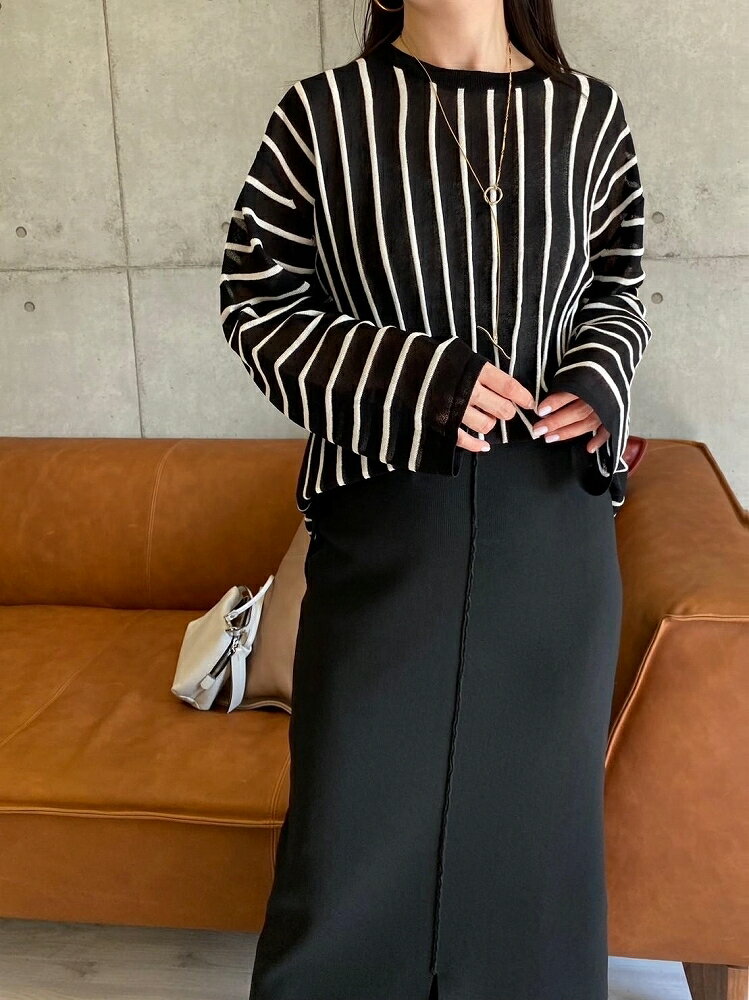 楽天丸井（マルイ）楽天市場店ストライプシアーニット／アル・ディ・ラ（AL DI LA）