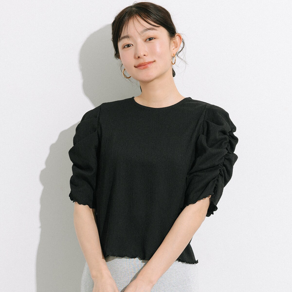 \新色登場／【シワが目立ちにくい】シボシャーリングトップス 全4色／コカ（coca）