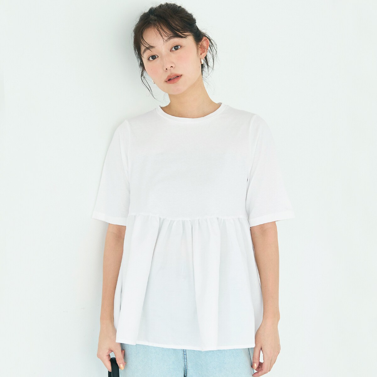 \新色登場／ クルーネックドッキングカットソー 全4色／コカ（coca）