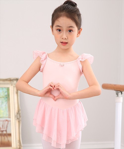 キッズ ふんわりダブルメッシュフリルレオタード／テディショップ（TeddyShop）