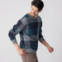 SHIPS:〈手洗い可能〉コットン カシミヤ チェック クルーネック ニット/シップス(SHIPS)