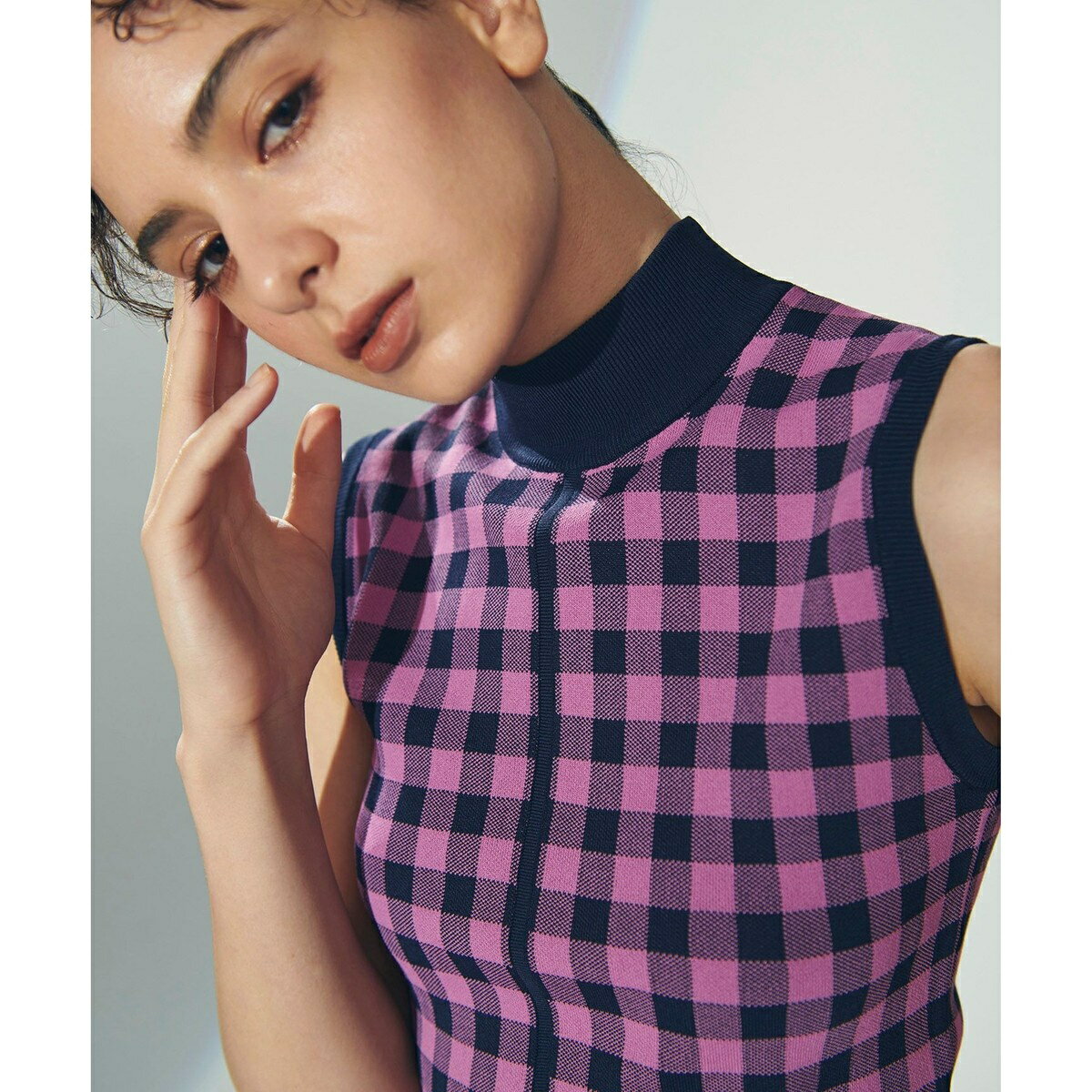 チェックショートニットトップ／グレースコンチネンタル（GRACE CONTINENTAL）