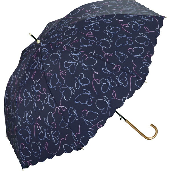 【Wpc.】雨傘 バタフライリボン 58cm 晴雨兼用 傘 レディース 長傘／Wpc.（WPC）のサムネイル