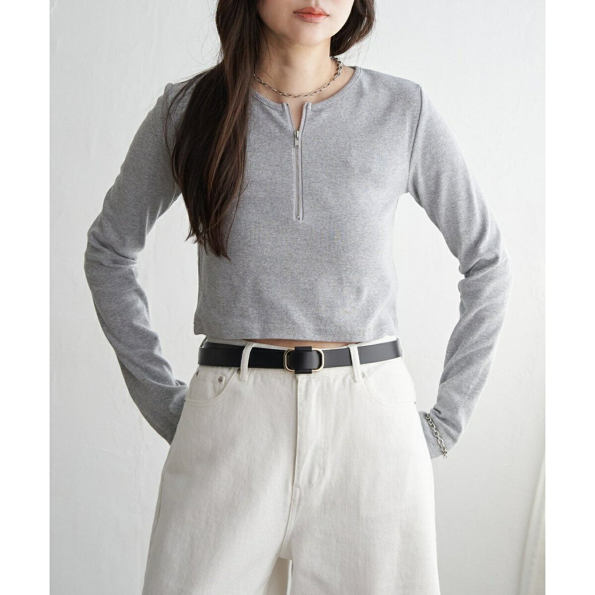 テレコハーフジップクロップドプルオーバー／ヴァンスエクスチェンジ（VENCE EXCHANGE）(4)