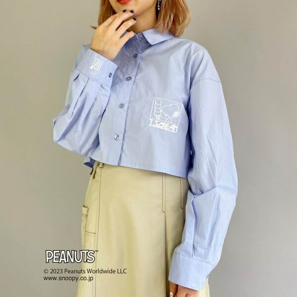 【PEANUTS】スヌーピーイラストシャツ／NICOLE CLUB（NICOLE CLUB）