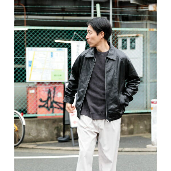 ラムレザー ZIP UP ジャケット／アイテムズ アーバンリサーチ（ITEMS URBAN RESEARCH）