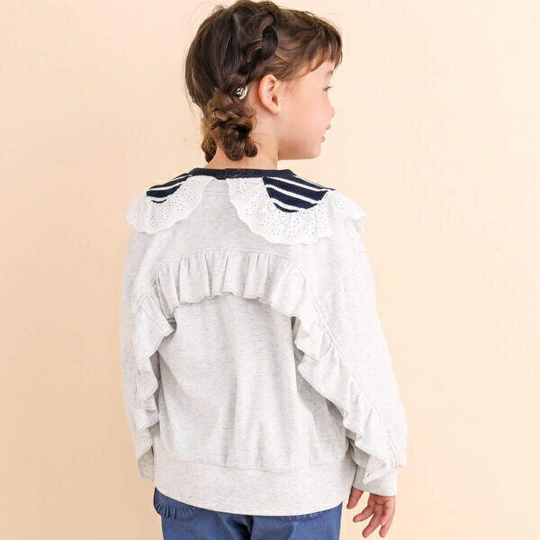 袖フリルカーディガン(90~130cm)／ノイユ エーム ベベ（Noeil aim BeBe）