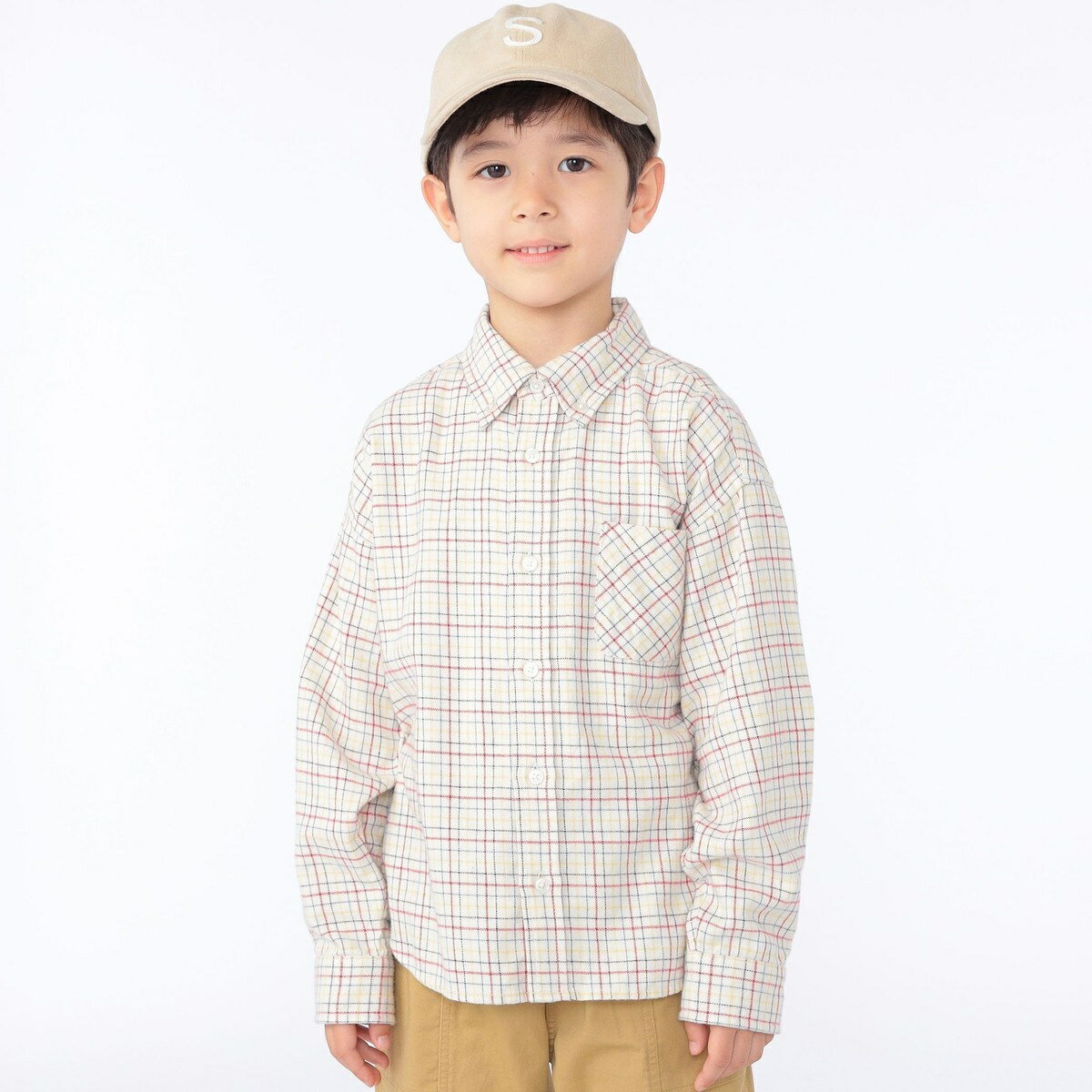 SHIPS KIDS:100～130cm / ネル チェック ボタンダウン シャツ／シップス（SHIPS） 1