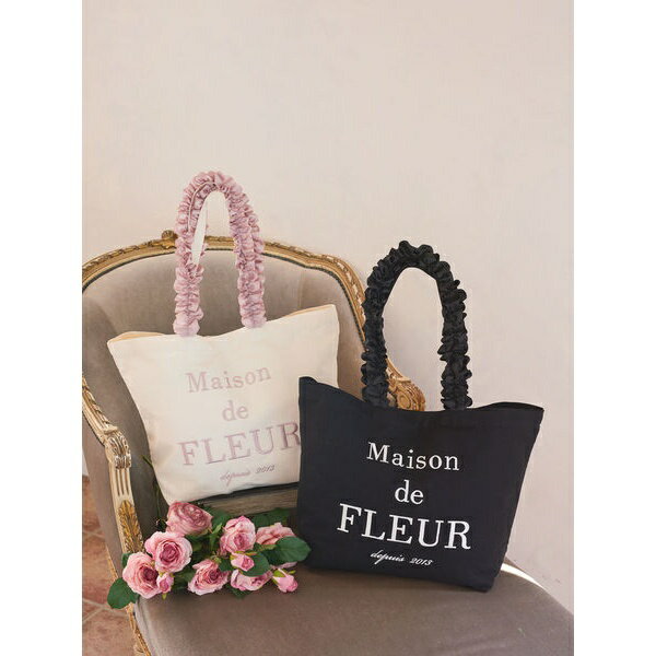 オーガニックコットンフリルハンドルトートバッグ／メゾン ド フルール（Maison de FLEUR）