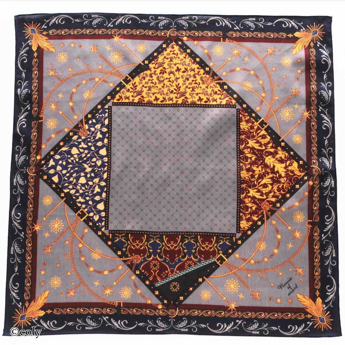 【52×52cm】 魔法使いの約束　星降る空のメモワール　プリントハンカチ／ブルーミング（BLOOMING）