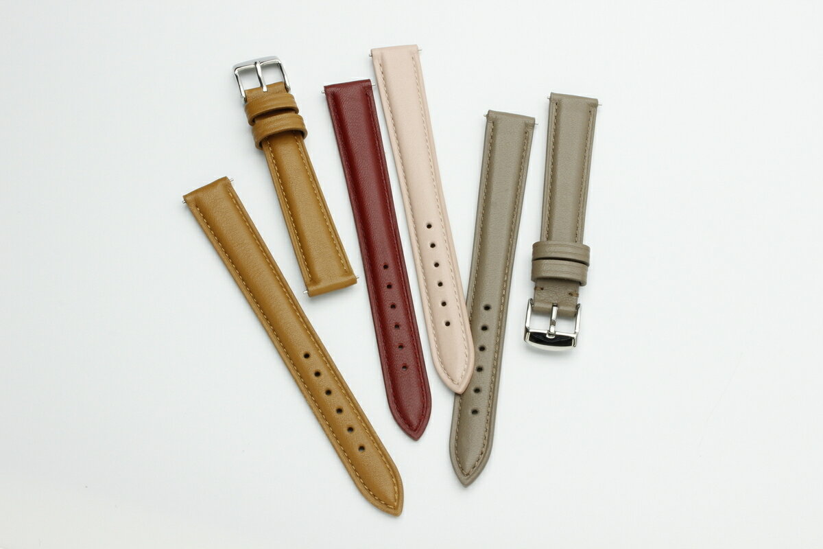 [型番:CRP3H-01]当社オリジナル商品です。イタリア革を使用した、テーバードスムースシリーズ。女性向けのサイズ展開です。クイックレバーピン付で、腕時計への付け外しが簡単にできます。■カラー：4色展開【12mm】尾錠幅 10mm長さ（剣...