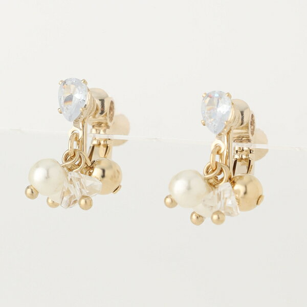 パール＋クリスタルビーズイヤリング（結婚式/二次会/謝恩会/パーティー）／エー・アール アザレアローズ（AR Azalea Rose）