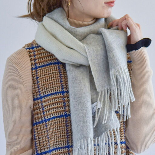 quaranciel: カシミヤ ブレンド ソリッド リバーシブル マフラー/カランシエル(quaranciel) quaranciel: カシミヤ ブレンド ソリッド リバーシブル マフラー/カランシエル(quaranciel)