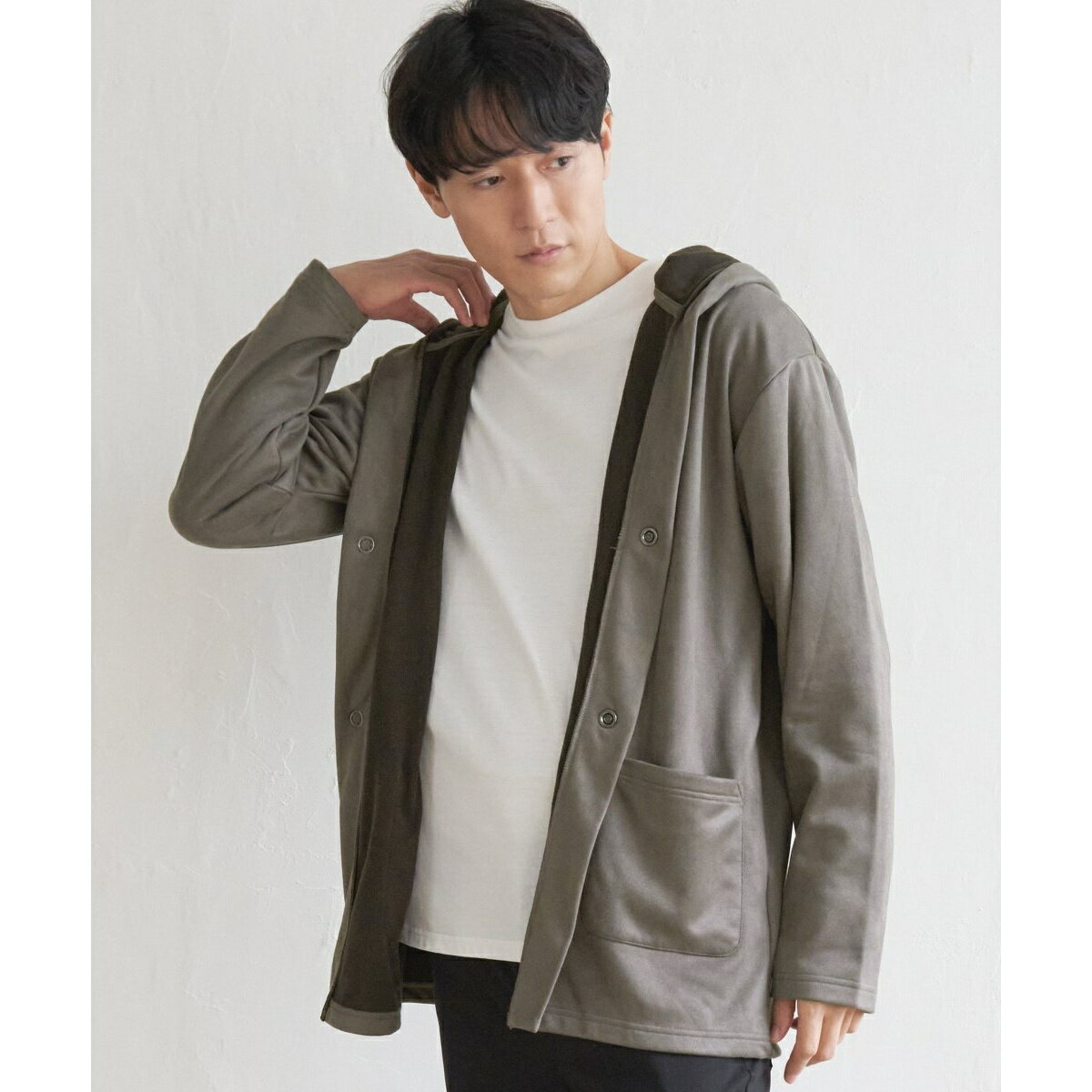 フェイクスエードフーディカン／イッカ（ikka）