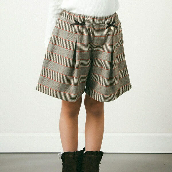 カラフルグレンチェックキュロットパンツ(100~150cm)／ベベ プチ ポワ ヴェール（BeBe Petits Pois Ver..