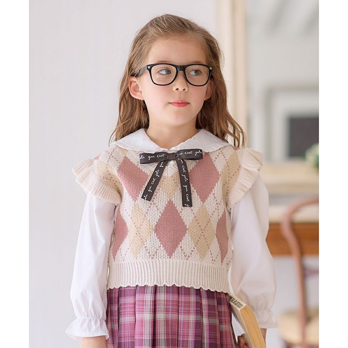 アーガイル ニット ベスト/エニィファム(any FAM)