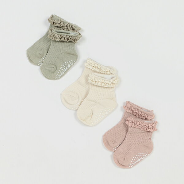 綿レースアンクルソックス／プティマイン（petit main）のサムネイル