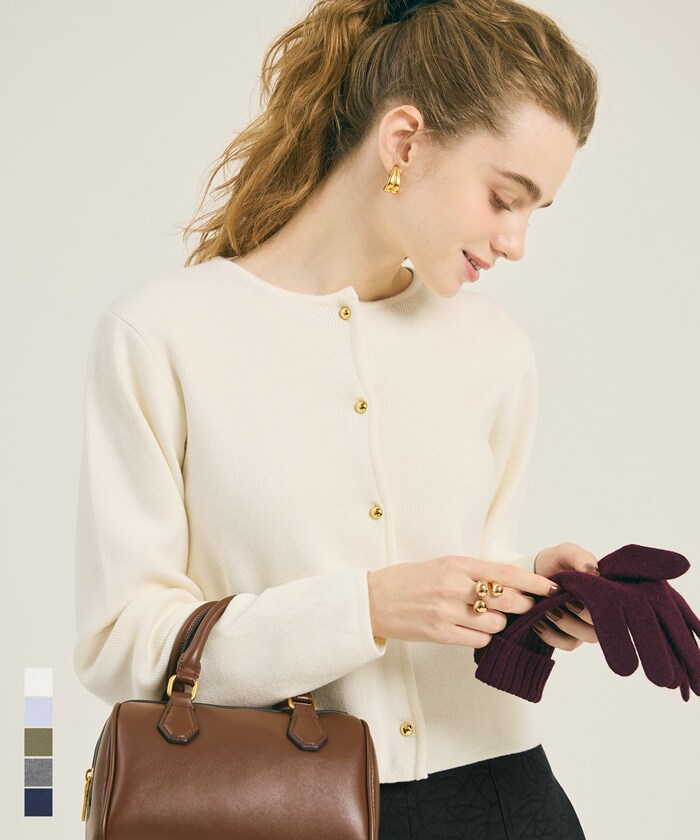 【新色登場】金ボタン ニット カーディガン 全7色／コカ（coca）