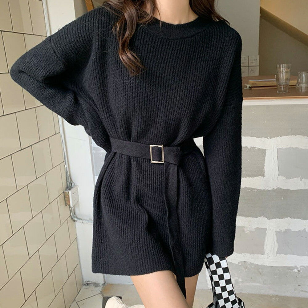 ベルト付きニットチュニック／デューリリー（Dewlily）