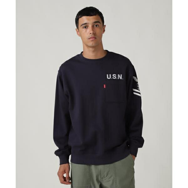 NAVAL CREWNECK SWEAT ^ lCo N[lbN XEFbg ^ AVIREX ^ABbNXiAVIREXj