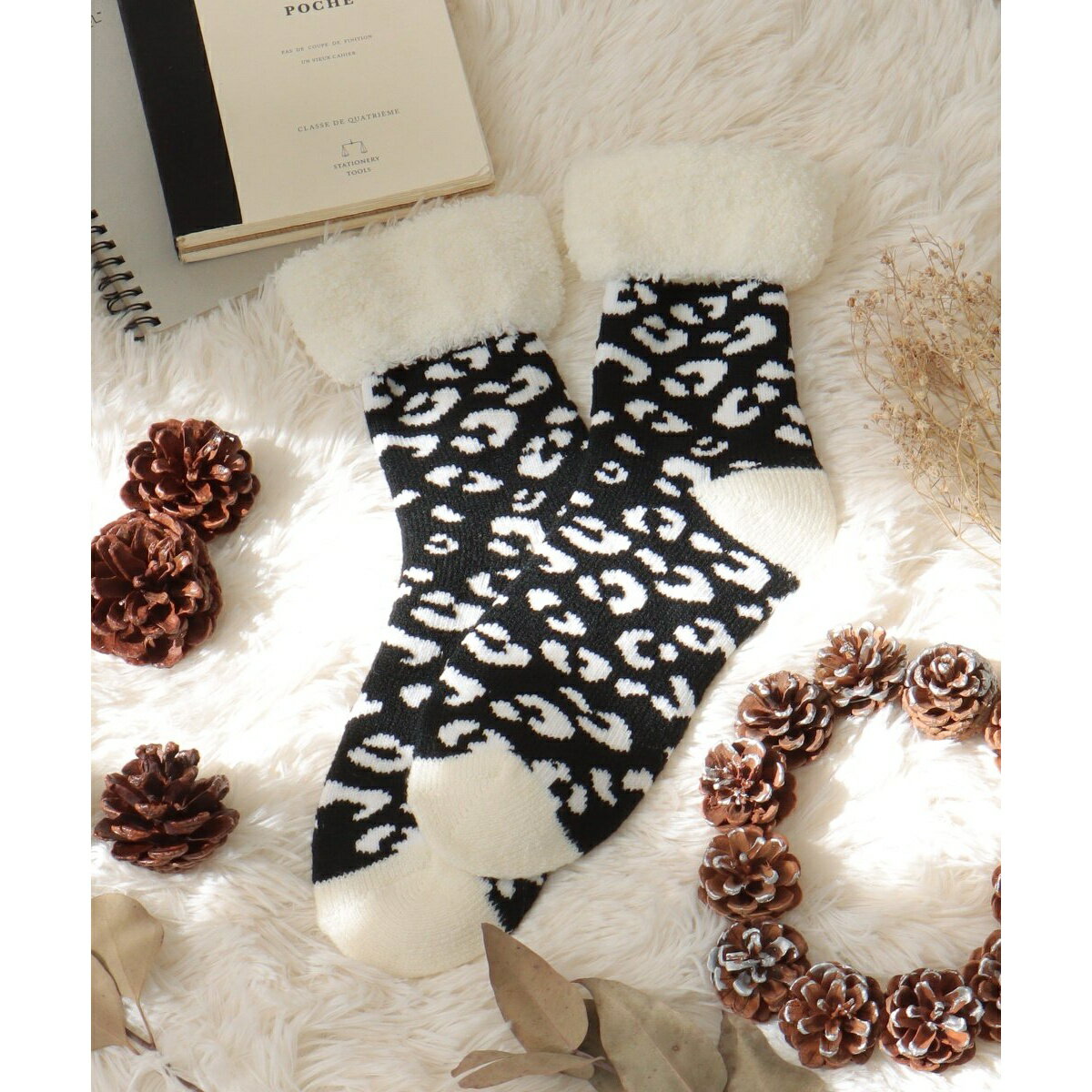 裏起毛ソックス レオパード／LBC（LBC）