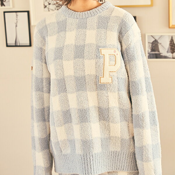 ブロックチェック　モールヤーン　クルーネックプルオーバー　※トップスのみ／ポール＆ジョー パリス（PAUL＆JOE PARIS）のサムネイル