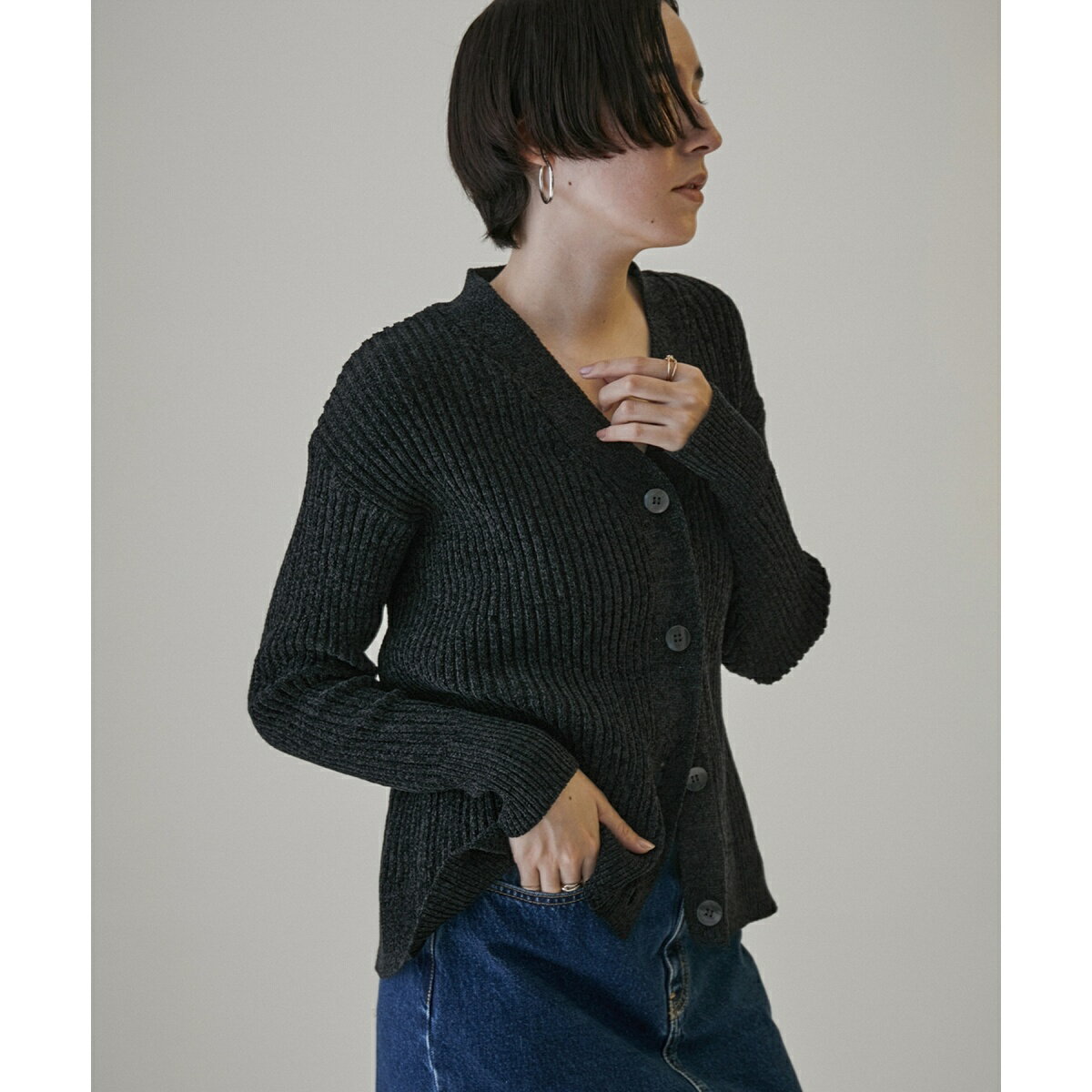【WEB限定】モールニットカーディガン【セットアップ対応・洗える】／サロン アダム エ ロペ（SALON adam et rope' ）のサムネイル