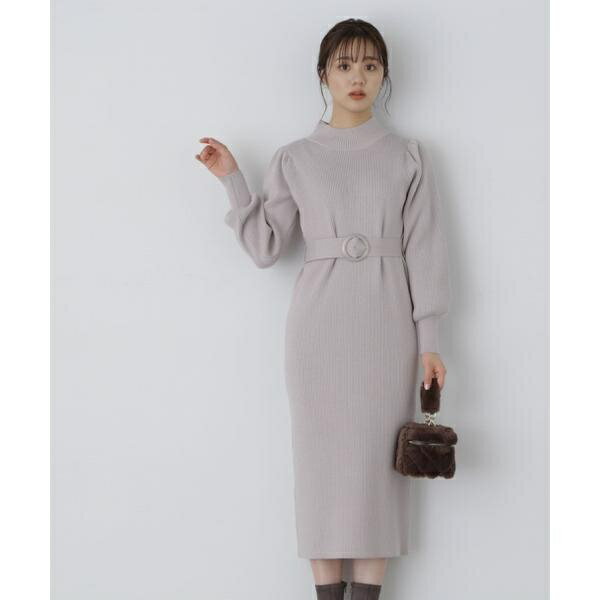 マトンスリーブタイトニットワンピース WEB限定カラー：グレージュ／プロポーション ボディドレッシング（PROPORTION BODY DRESSING）