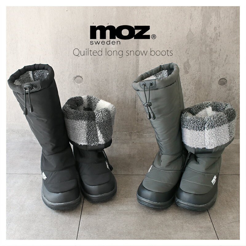 【秋冬定番】〔晴雨兼用〕moz チェックボアライニングミドル丈スノーブーツ／モズ（moz）