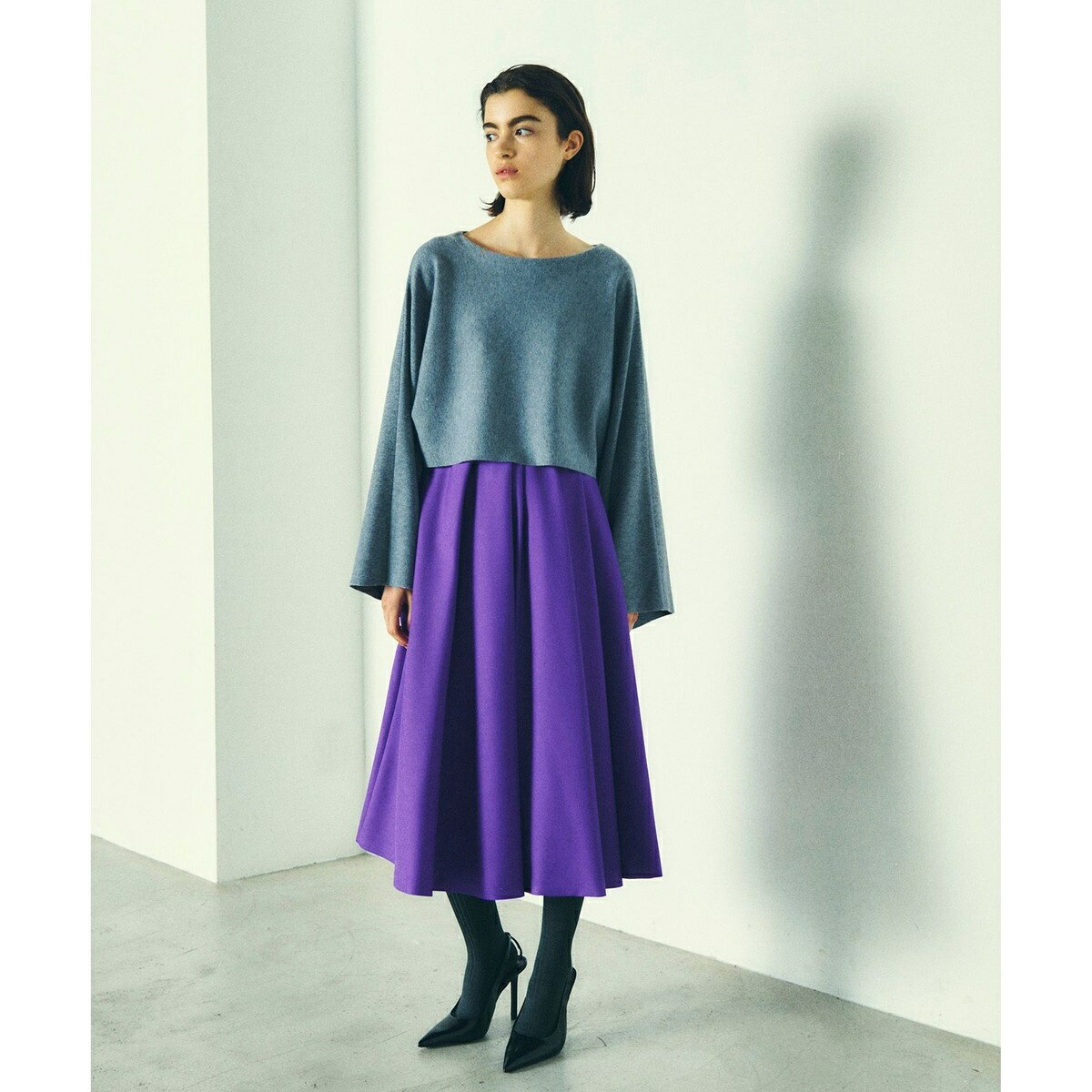 ミモレ丈タックフレアスカート／グレースコンチネンタル（GRACE CONTINENTAL）