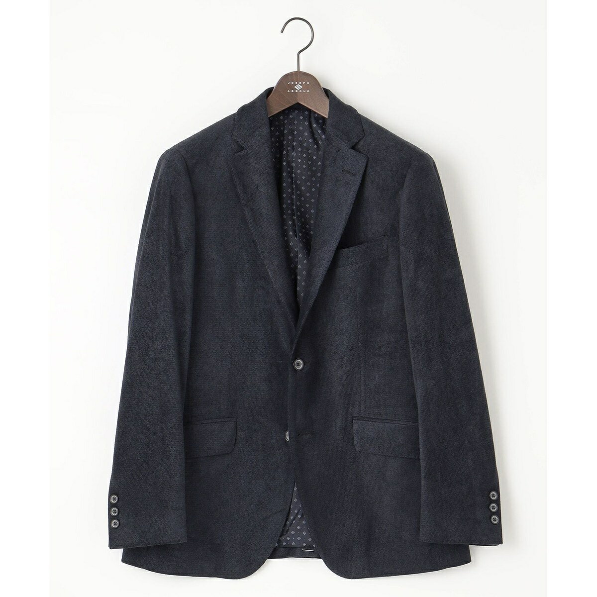 【キングサイズ・軽量】ブロックベロア ストレッチ ジャケット/ジョセフアブード(JOSEPH ABBOUD)