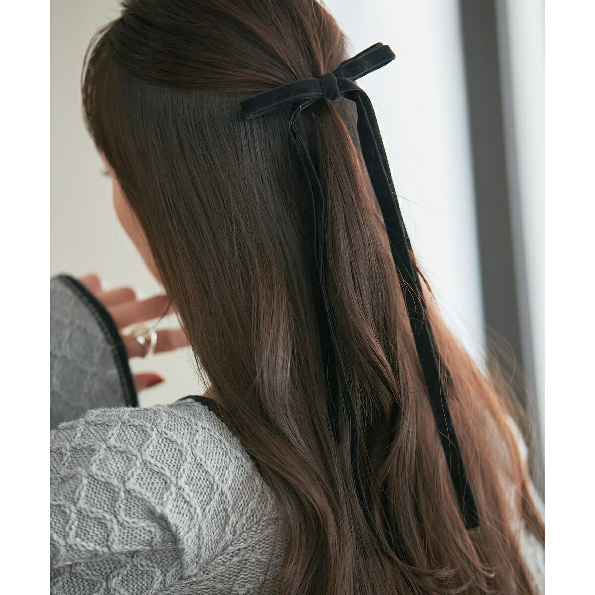 Velour Long Ribbon Hair Cuff / VIS