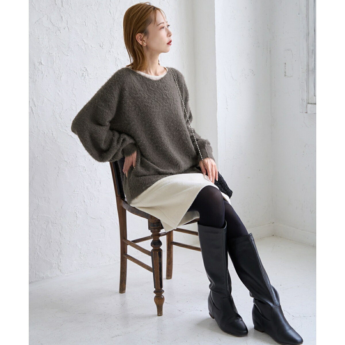 シャギーVネックニットプルオーバー／ロペピクニック（ROPE' PICNIC）