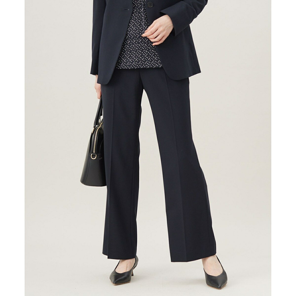 【セットアップ対応・洗える】ウールブレンドセットアップ パンツ／自由区（JIYU-KU）