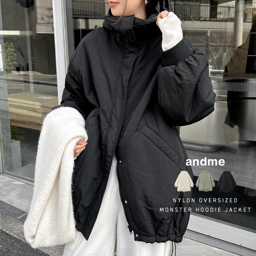 ナイロン オーバーサイズ モンスターパーカー／アンドミー（andme）のサムネイル