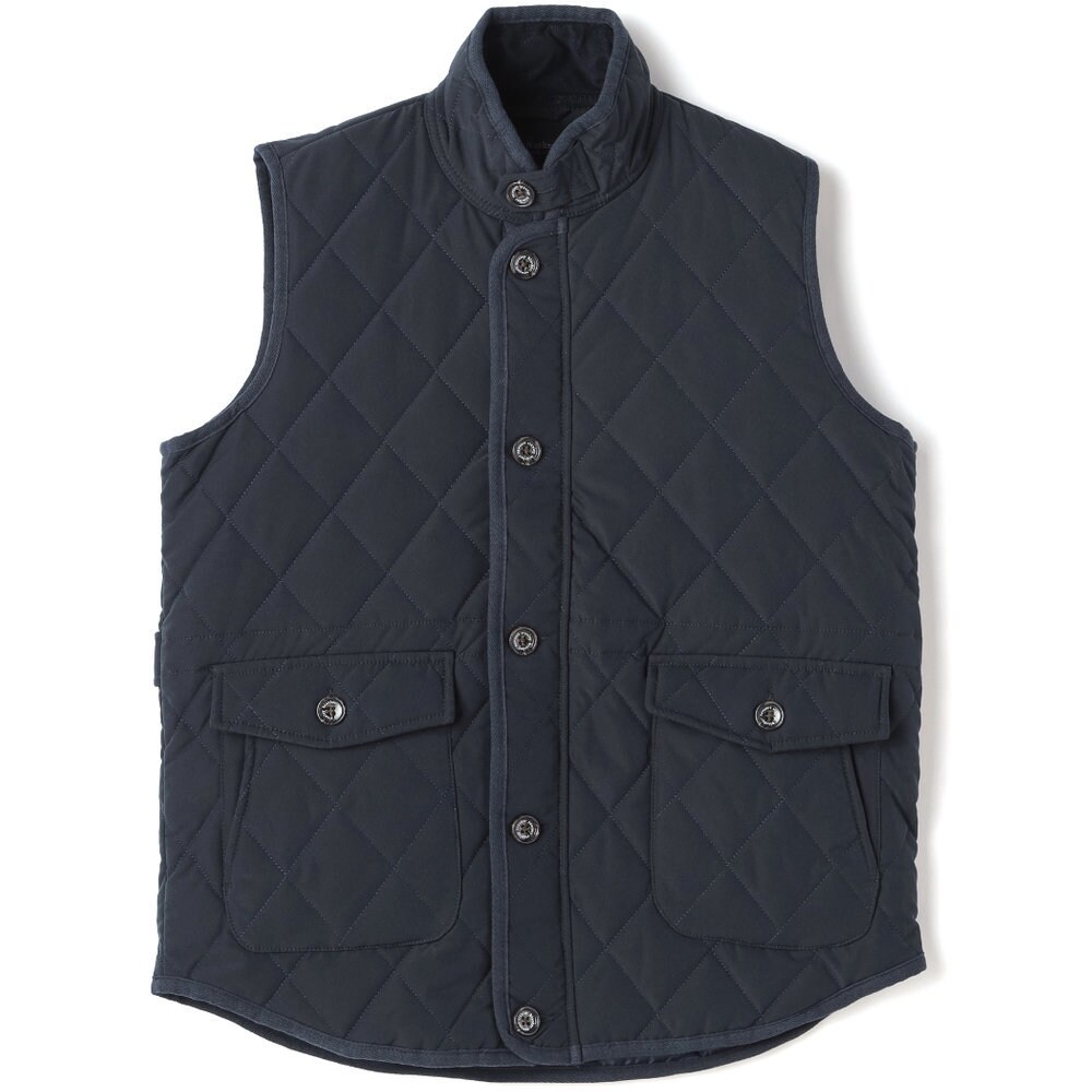 【stanley blacker】中綿キルティングベスト/ネイビー/軽量／コナカ（konaka）