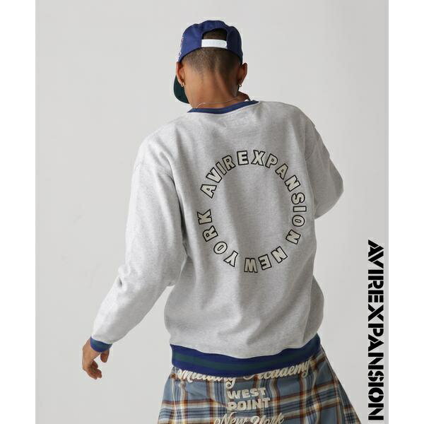 sAVIREX ~ EXPANSIONt CIRCLE LOGO CREWNECK SWEAT ^ ^ABbNXiAVIREXj