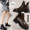 厚底ブーツ韓国 編み上げシューズ美脚脚長/ミニミニストア(miniministore)