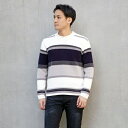 6GG モール編地切替ボーダー柄モックネックニット/ハイダウェイ(HIDEAWAYS)