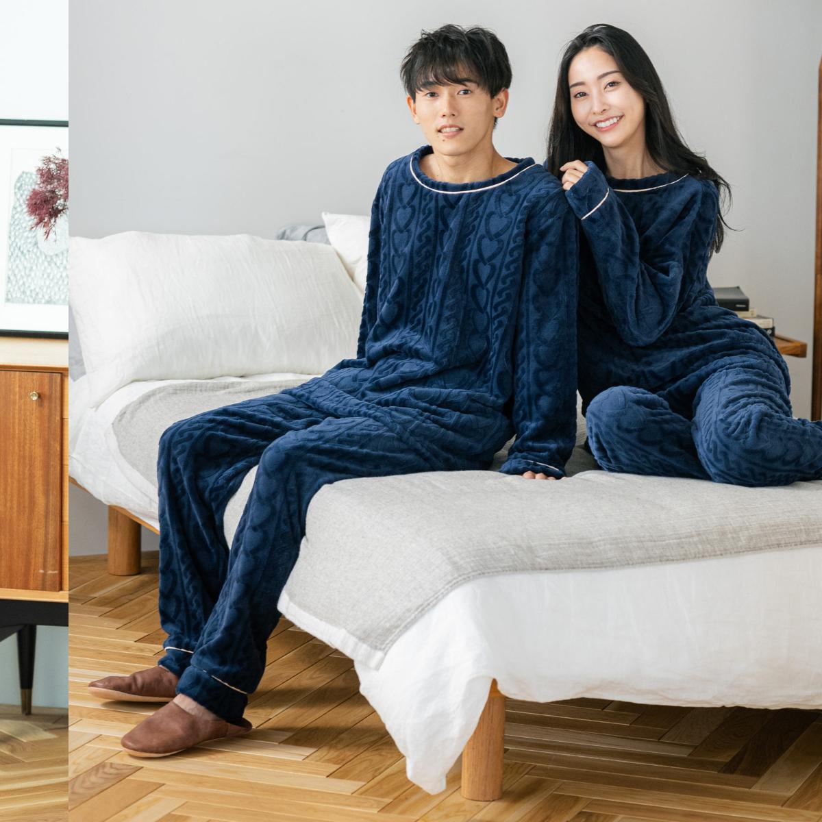 ふんわり軽くて暖かいmemory fleece プルオーバー「メモリーフリース」 パーカー上下セット／フランデランジェリー（fran de lingerie）