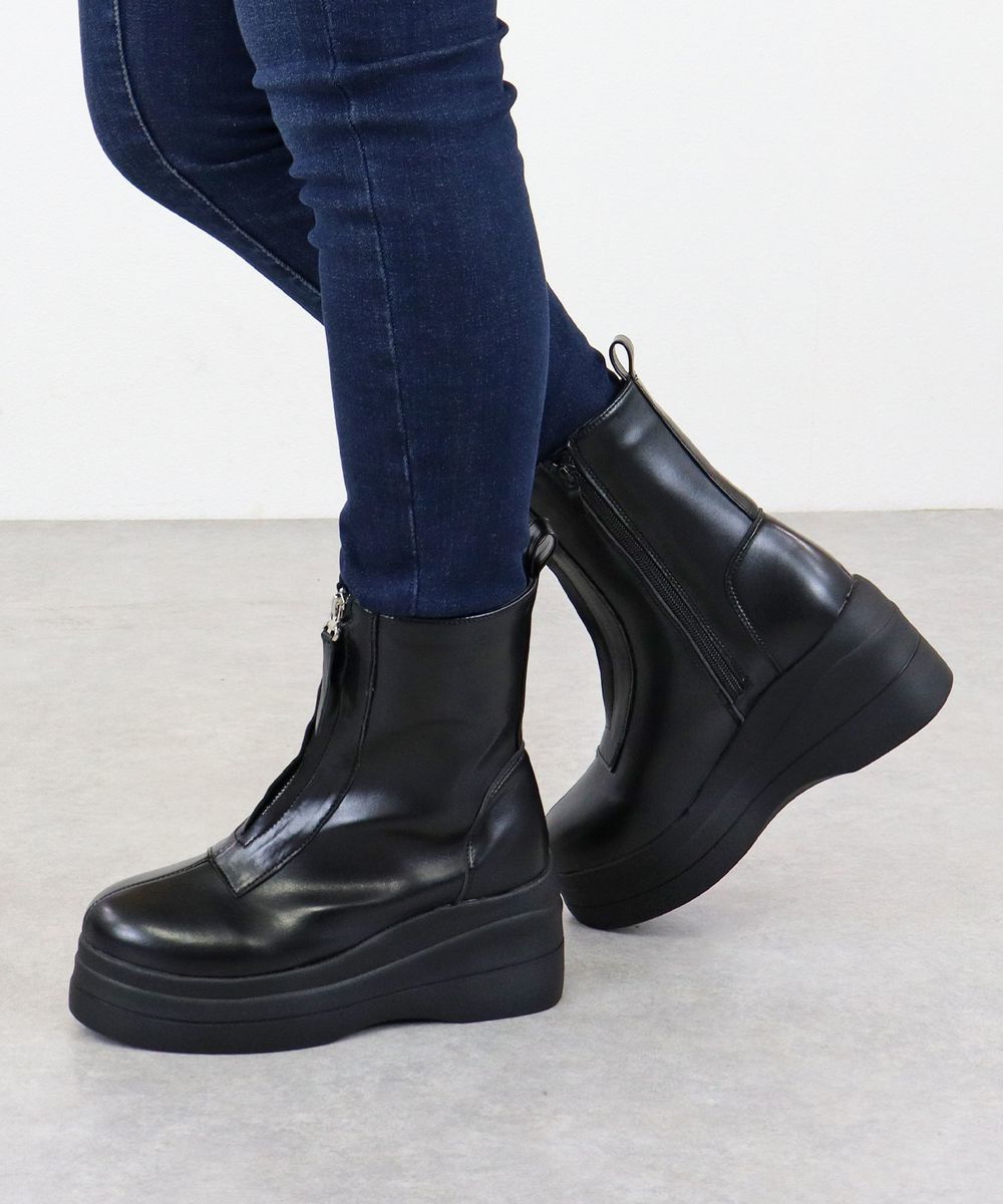 「UNISEX」22.5〜27.0cm★厚底センタージップショートブーツ★1620／ラブハンター（L...