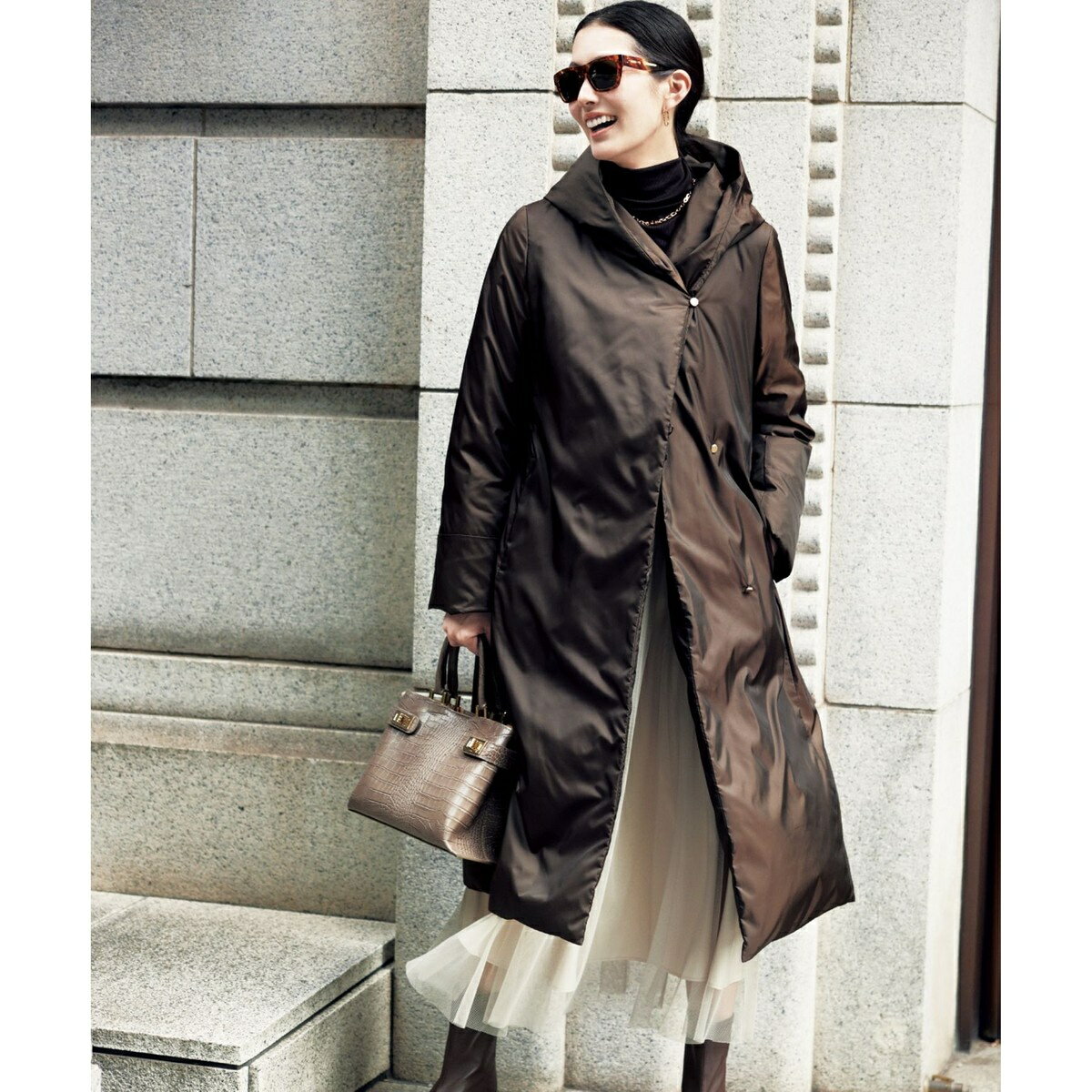 ADSシャンブレータフタ ダウンコート／自由区（JIYU-KU）