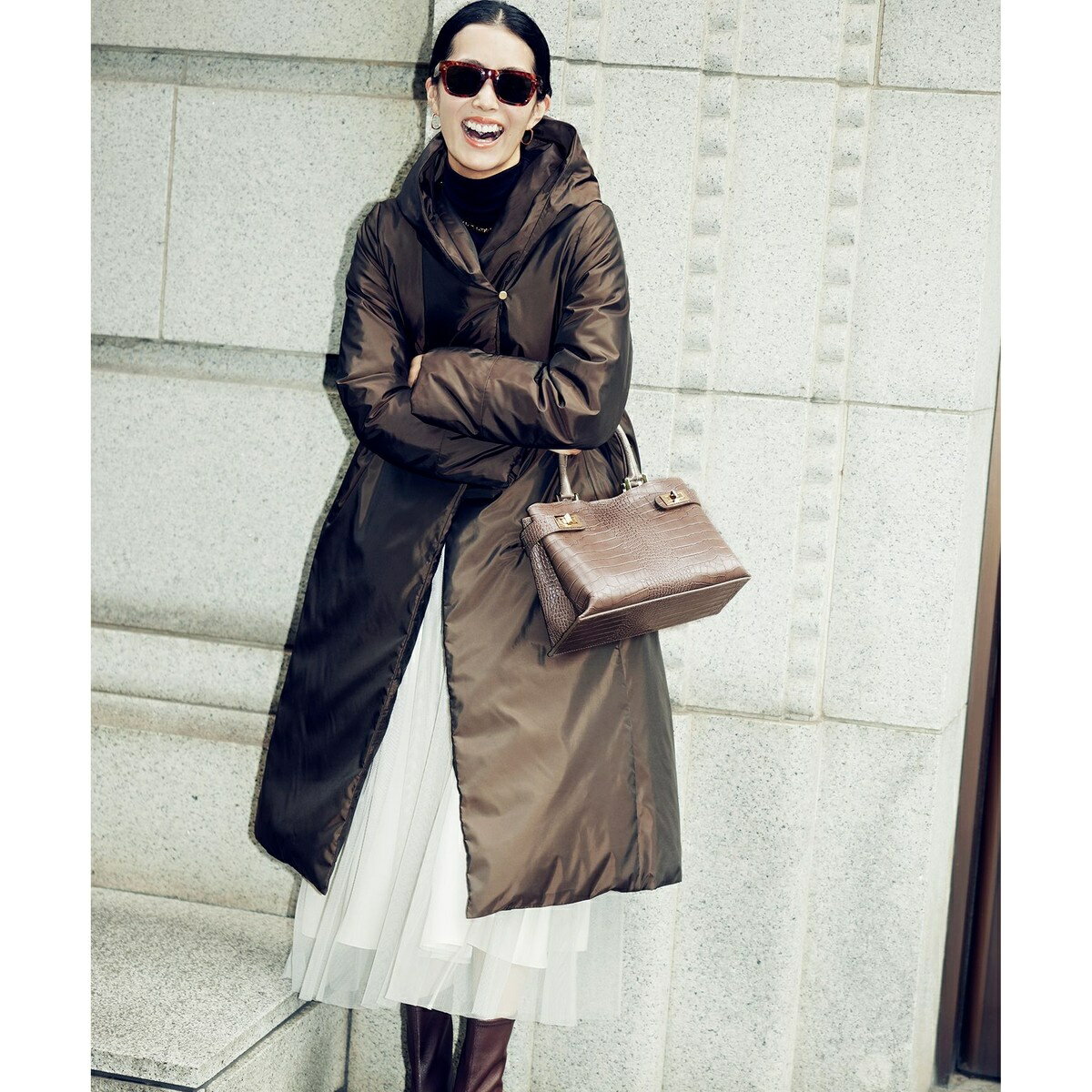 ADSシャンブレータフタ ダウンコート／自由区（JIYU-KU）